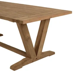 Macabane Table à manger jardin teck recyclé pieds en V inversé KALLY Marron Sale