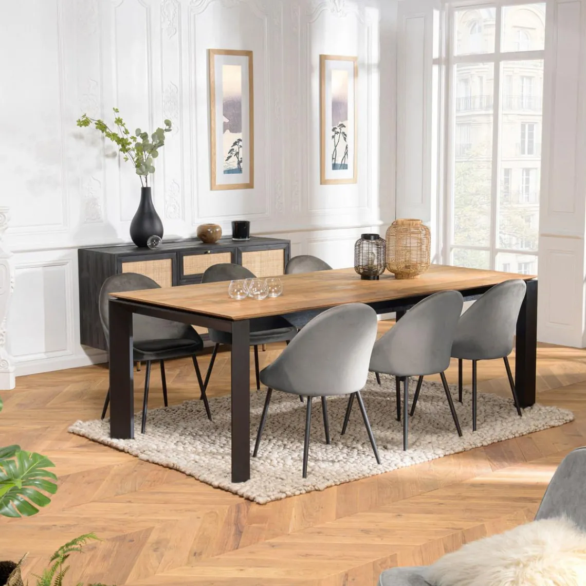 Macabane Table à manger MAXENCE 220/6501 pieds métal Online