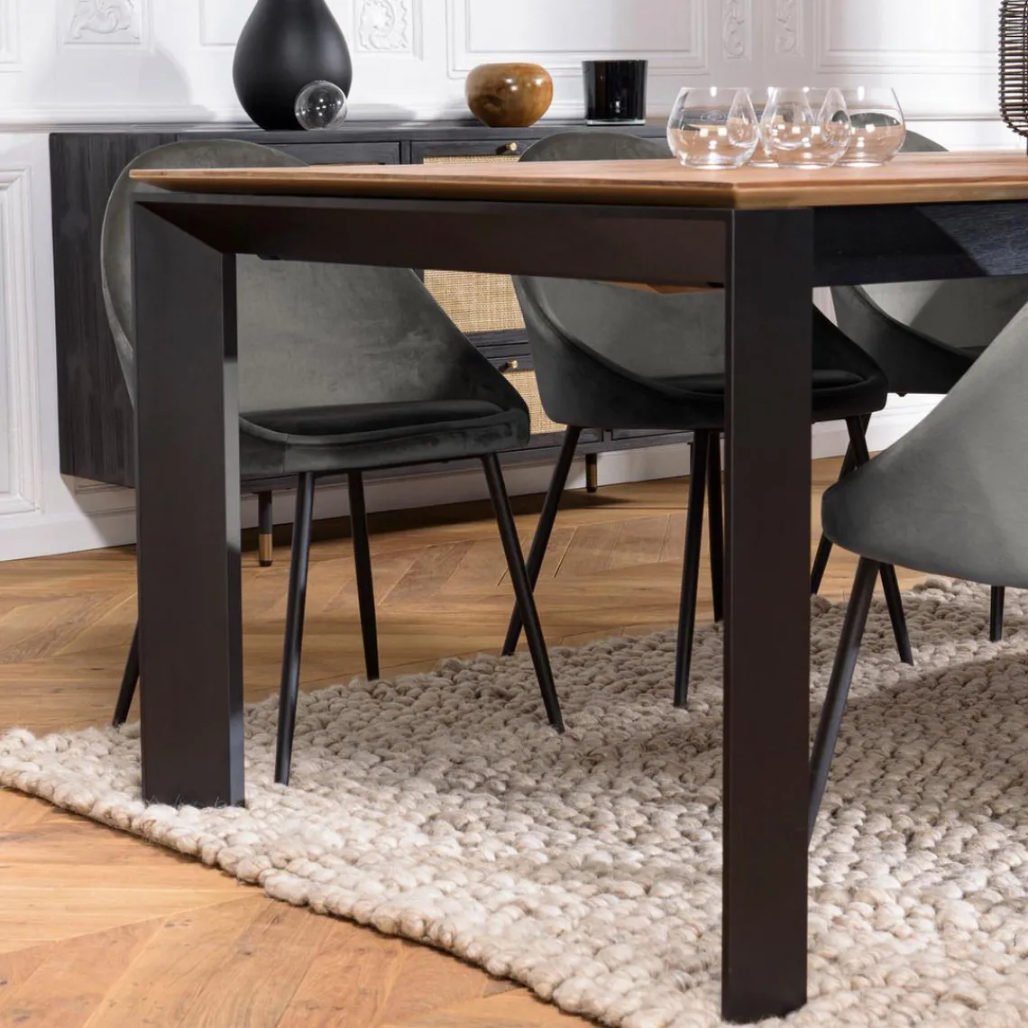 Macabane Table à manger MAXENCE 220/6501 pieds métal Online