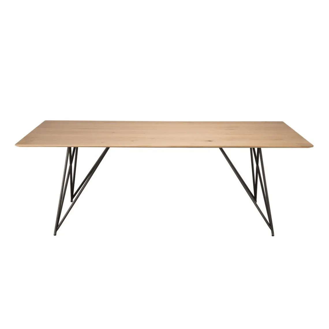 Macabane Table À Manger MAXENCE 220X100 Bois Chêne Pieds Croisés Métal Best