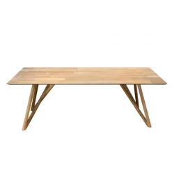 Macabane Table À Manger MAXENCE 220X100Cm Bois Teck Recyclé Pieds Croisés Teck Discount