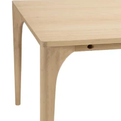 Macabane Table à manger naturelle pieds chêne massif MAXENCE Beige Outlet