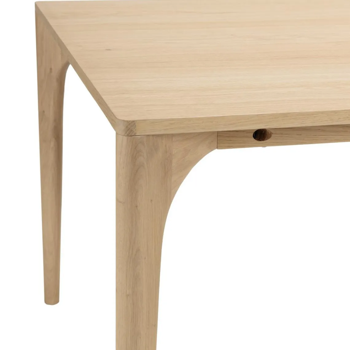 Macabane Table à manger naturelle pieds chêne massif MAXENCE Beige Outlet