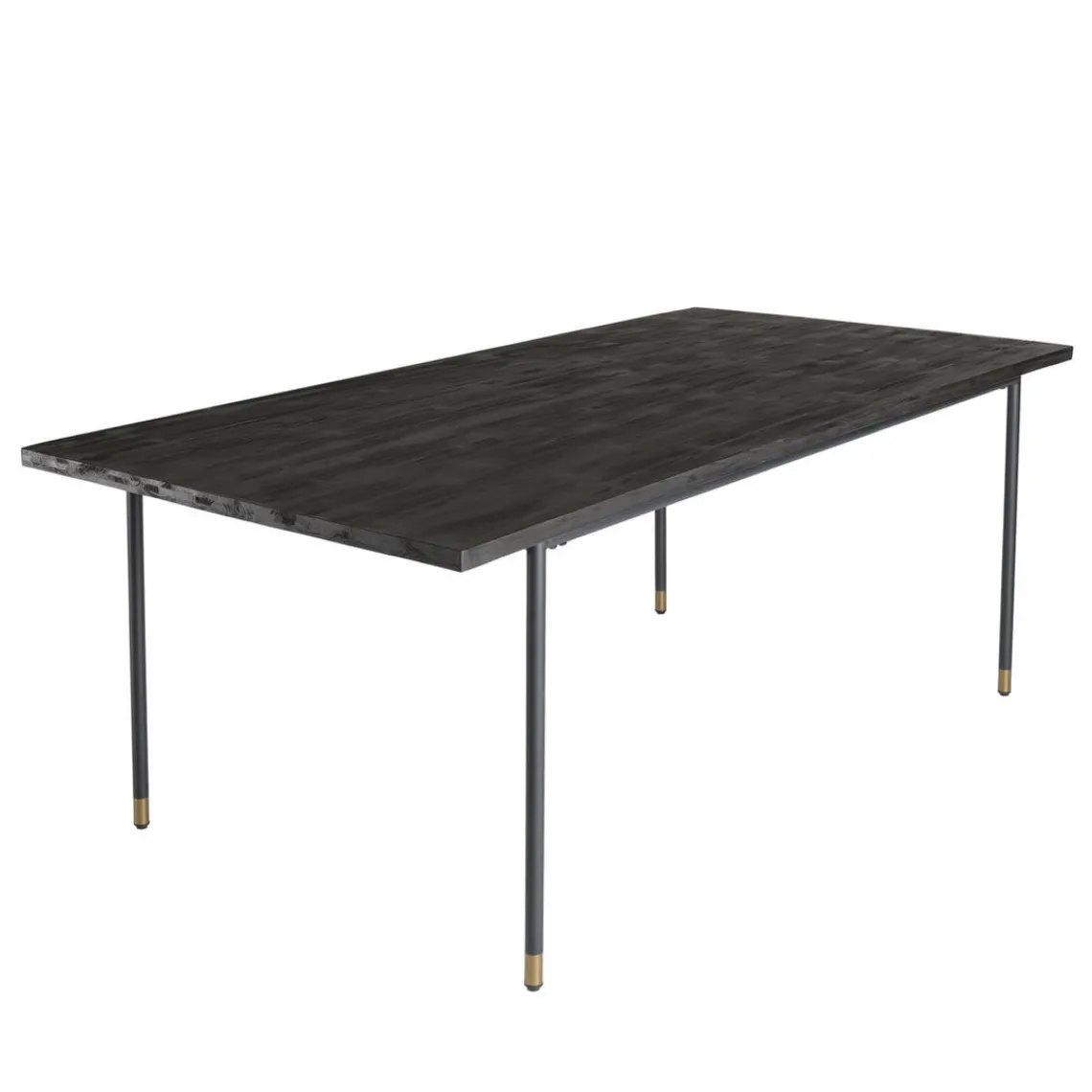 Macabane Table à Manger Noire 200 x 100 cm Pin Vieilli YANIS Online