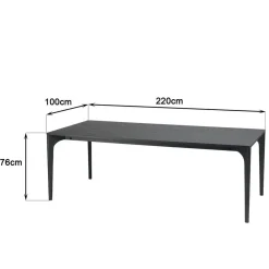 Macabane Table à manger e pieds en chêne massif MAXENCE Noir