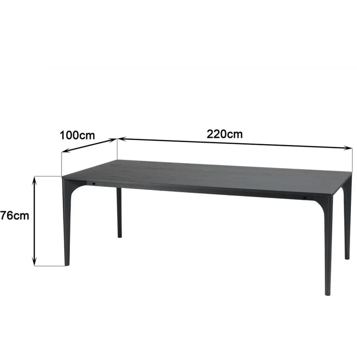 Macabane Table à manger e pieds en chêne massif MAXENCE Noir