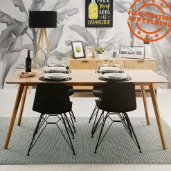 ALTEREGO Table à manger ou bureau design 'BARISTA' en bois style scandinave New