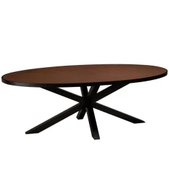 Macabane Table à manger ovale couleur rouille et effet pierre BASILE Clearance