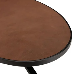 Macabane Table à manger ovale couleur rouille et effet pierre BASILE Clearance