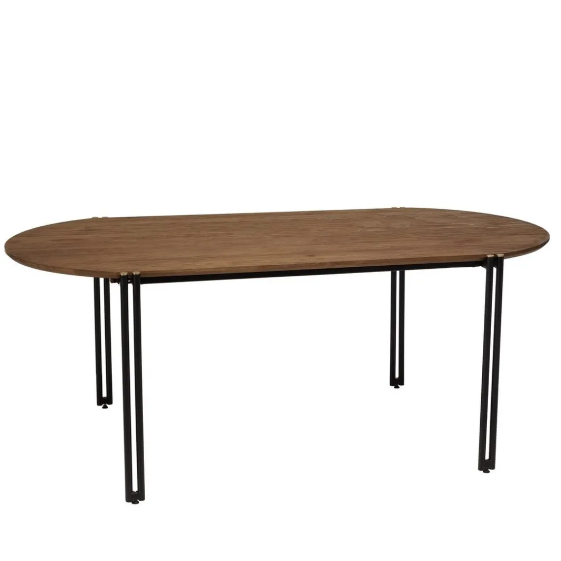 Macabane Table à manger ovale 200x105cm plateau bois de teck recyclé