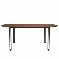 Macabane Table à manger ovale 200x105cm plateau bois de teck recyclé