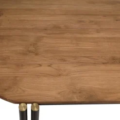 Macabane Table à manger ovale 200x105cm plateau bois de teck recyclé