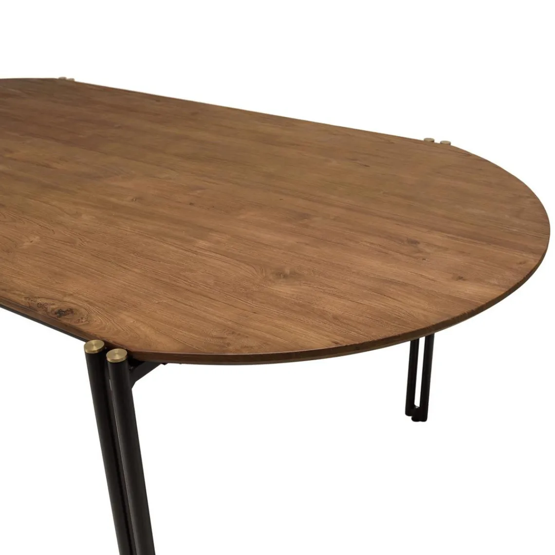 Macabane Table à manger ovale 200x105cm plateau bois de teck recyclé