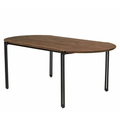 Macabane Table à manger ovale 200x105cm plateau bois de teck recyclé