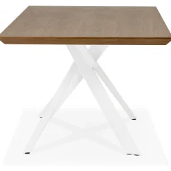 3S. x Home Table à Manger Piétement en Métal POTZ Marron foncé Blanc