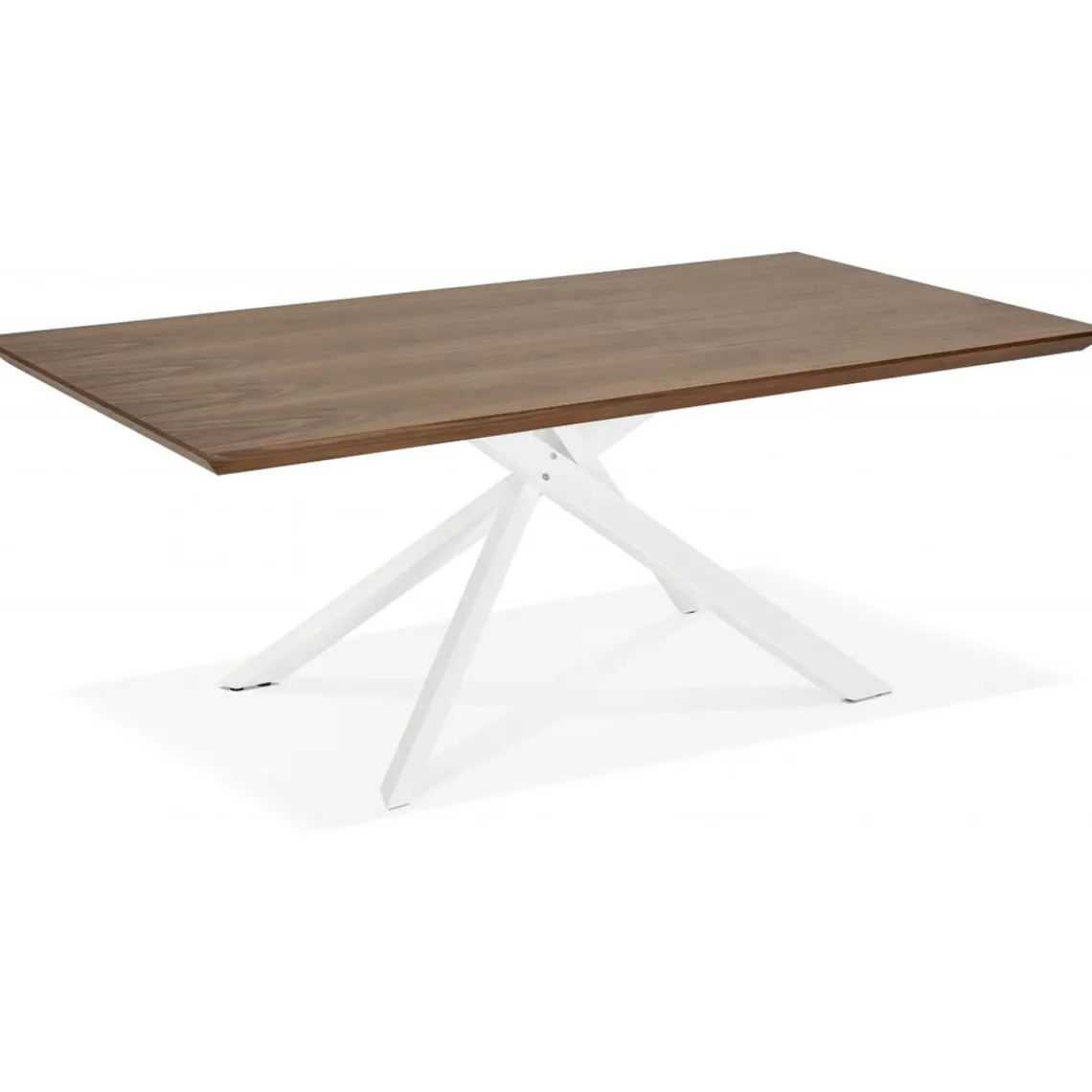 3S. x Home Table à Manger Piétement en Métal POTZ Marron foncé Blanc