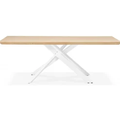 3S. x Home Table à Manger Piétement en Métal POTZ Beige Blanc Best