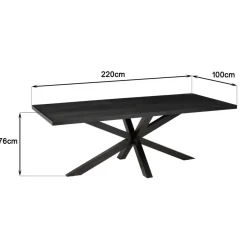 Macabane Table à manger plateau noir effet pierre BASILE Online