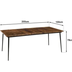 Macabane Table à manger rectangulaire en bois mahogany KIARA Discount