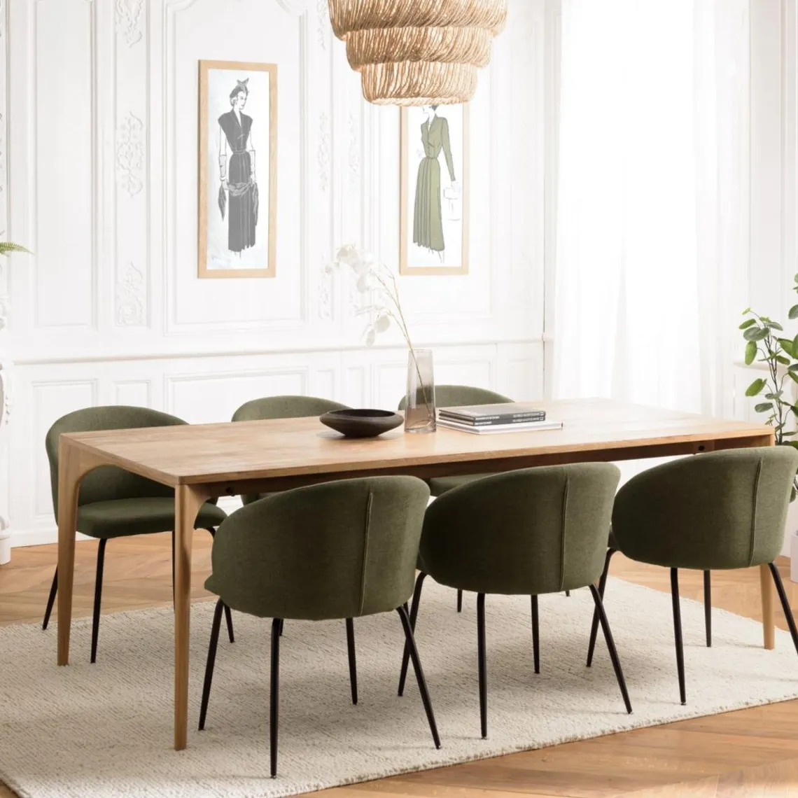 Macabane Table à manger rectangulaire en teck recyclé MAXENCE New