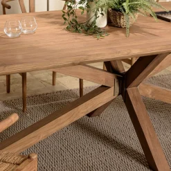Macabane Table à manger rectangulaire 240x100cm en bois teck recyclé New