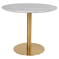 House Nordic Table à Manger Ronde en Acier Imitation Marbre COUCI New