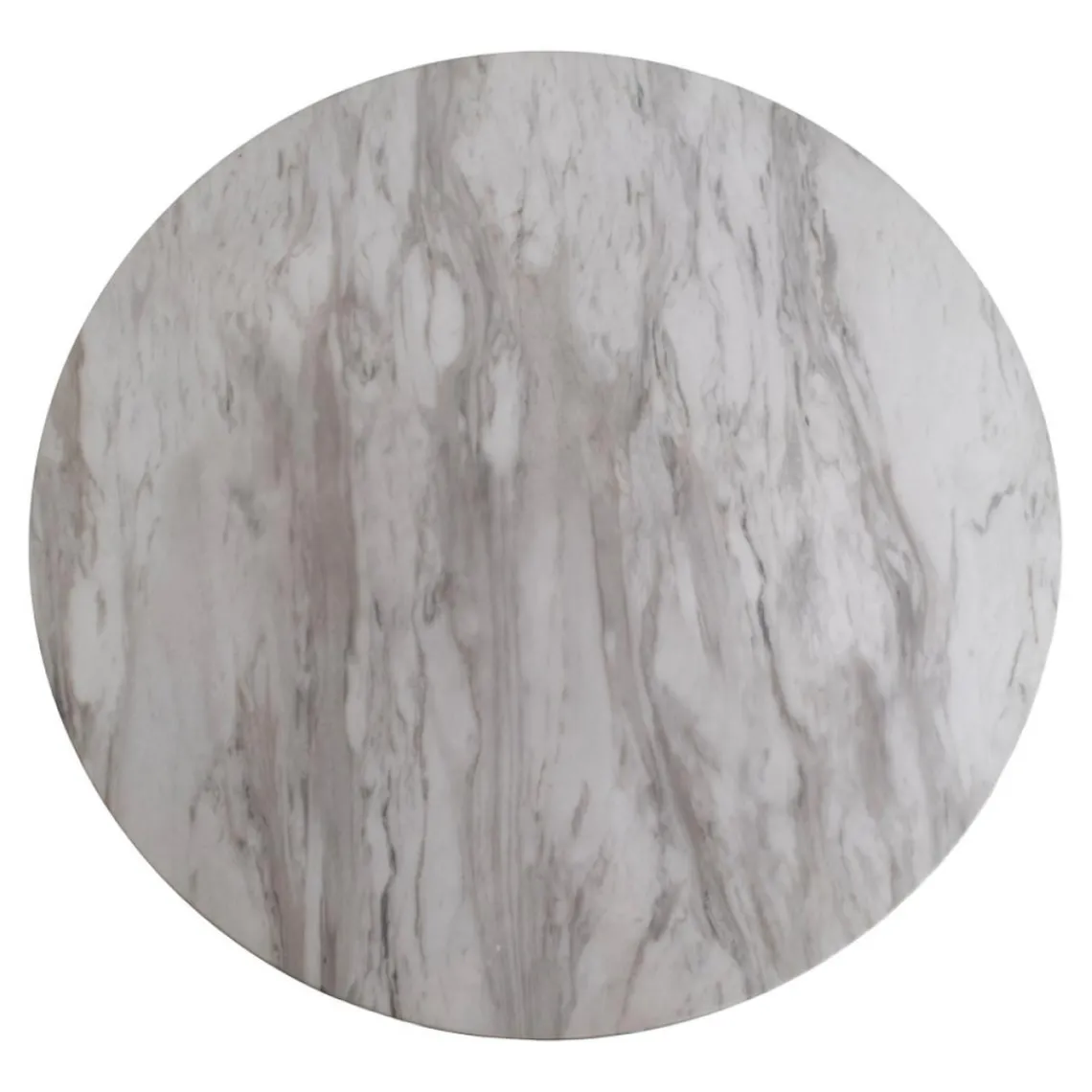 House Nordic Table à Manger Ronde en Acier Imitation Marbre COUCI New