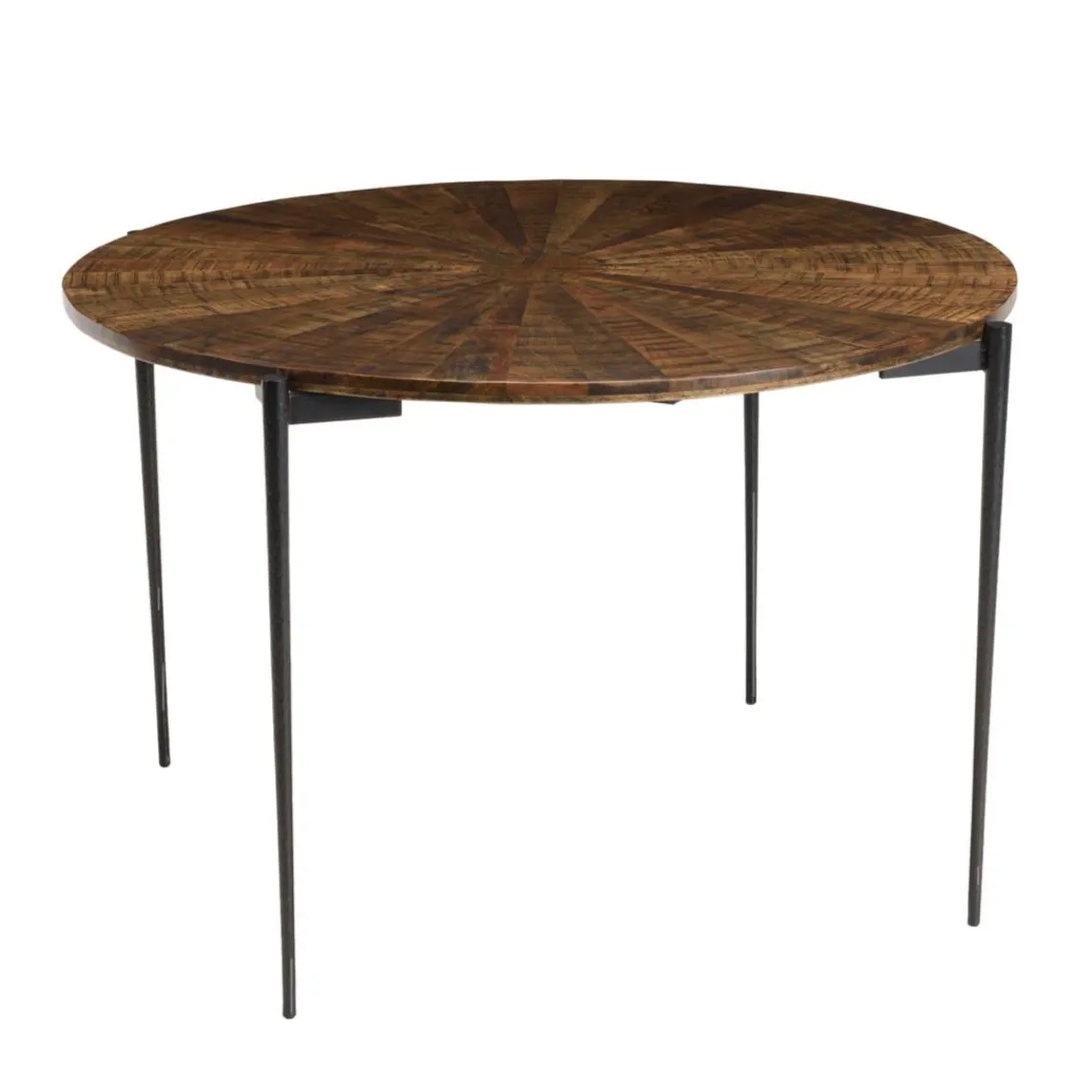 Macabane Table à manger ronde en bois et pieds métal KIARA Online