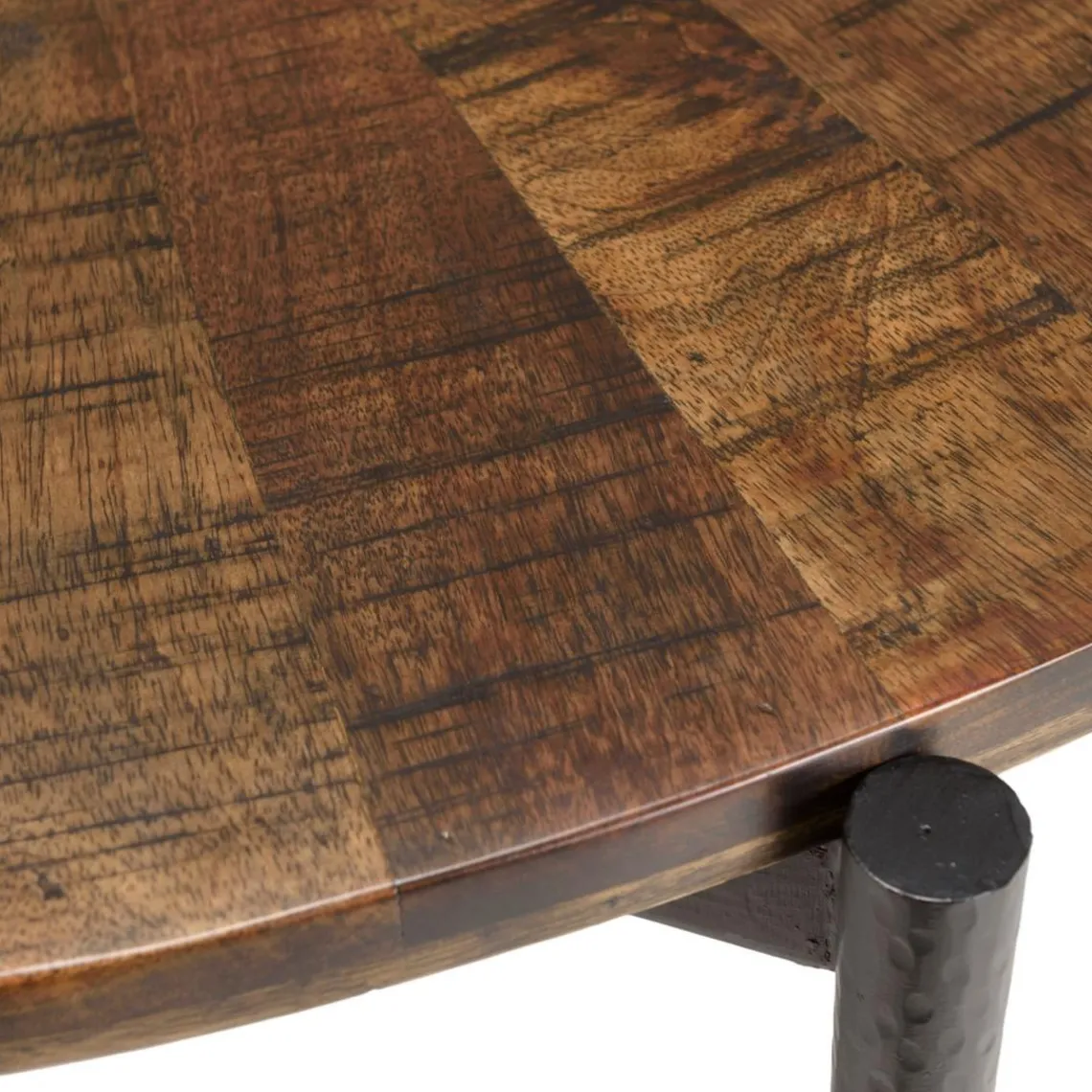 Macabane Table à manger ronde en bois et pieds métal KIARA Online