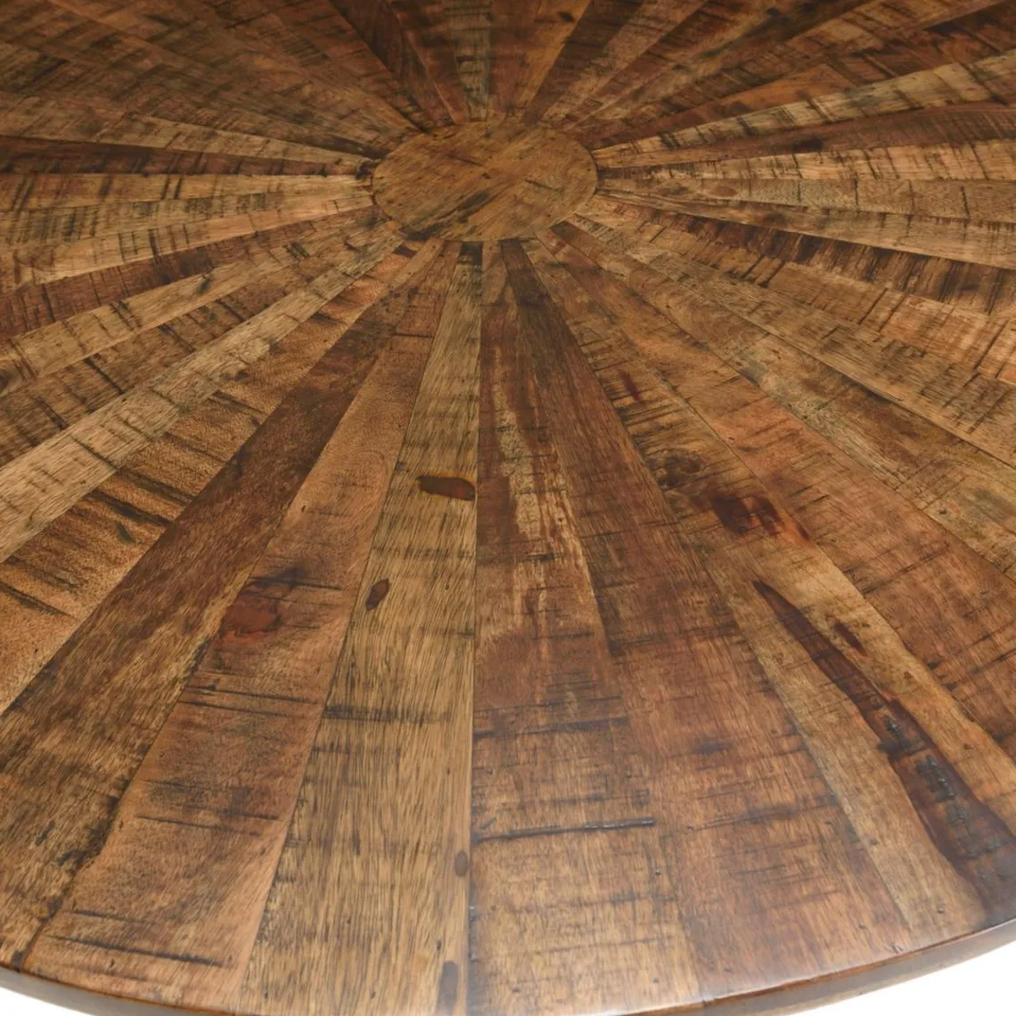 Macabane Table à manger ronde en bois et pieds métal KIARA Online