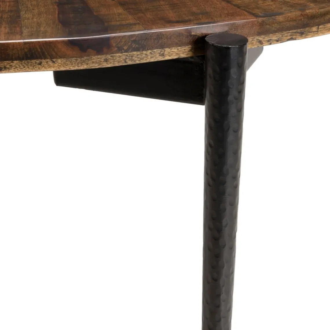 Macabane Table à manger ronde en bois et pieds métal KIARA Online