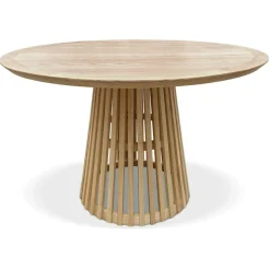 ALTEREGO Table à manger ronde 'PERI' en bois naturel Sale