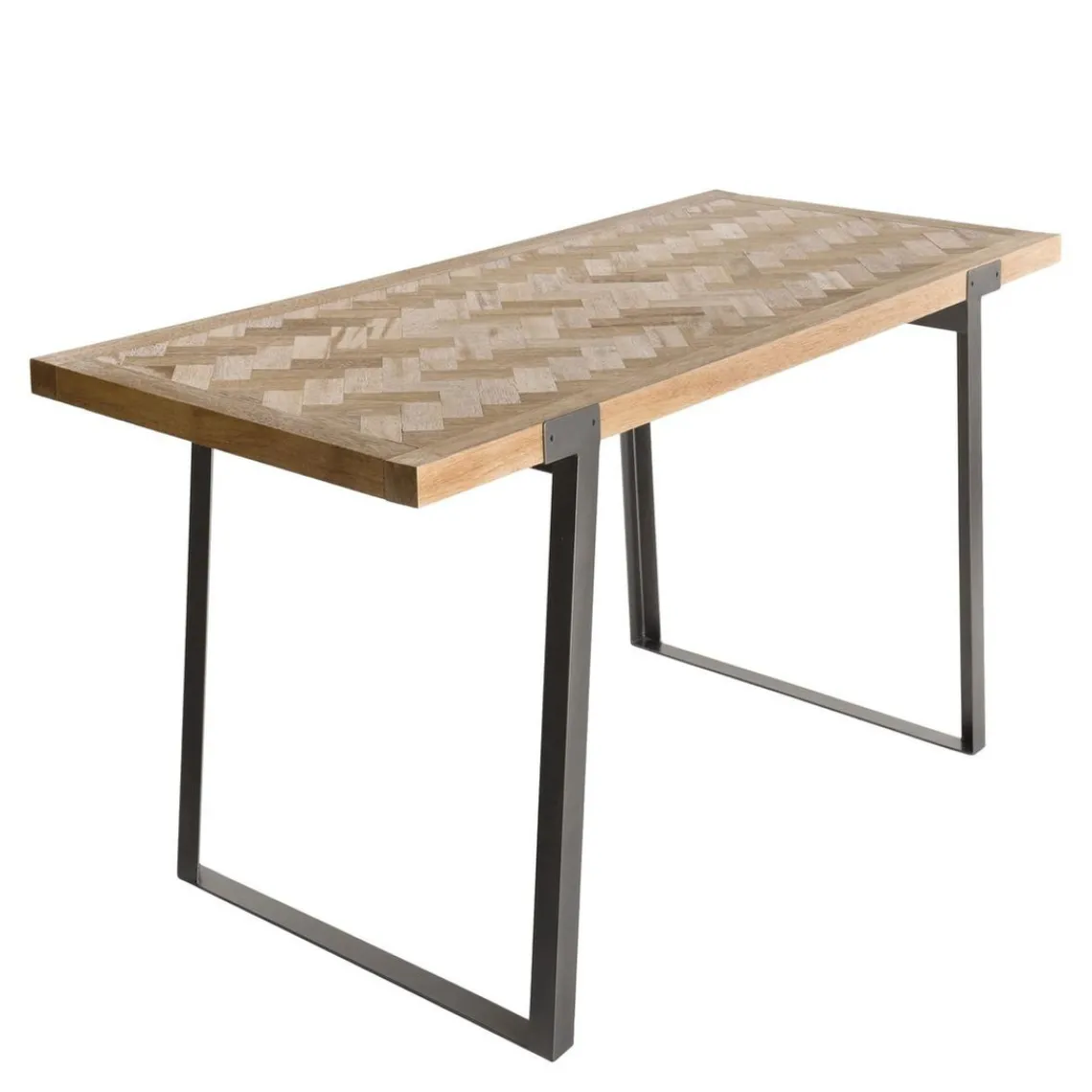 Macabane Table à manger 220x100cm Sapin et métal CARLA Best