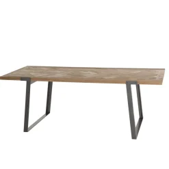Macabane Table à manger 220x100cm Sapin et métal CARLA Best