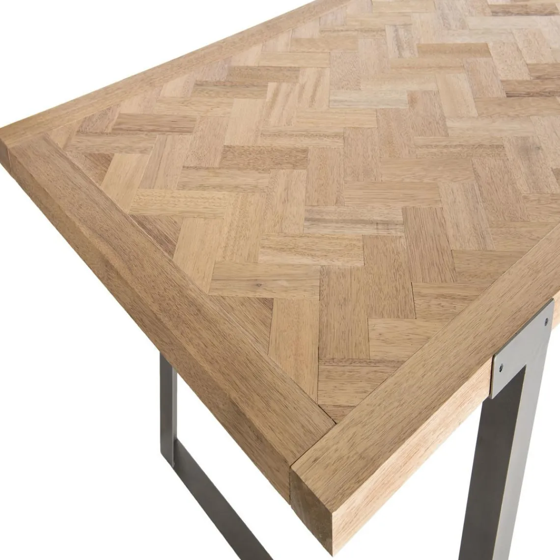 Macabane Table à manger 220x100cm Sapin et métal CARLA Best