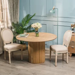 Nordlys Table a Manger 6 personnes Ronde Bois Marron Hot