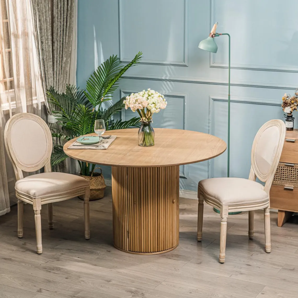 Nordlys Table a Manger 6 personnes Ronde Bois Marron Hot