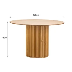 Nordlys Table a Manger 6 personnes Ronde Bois Marron Hot