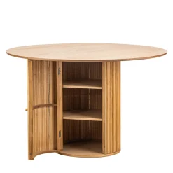 Nordlys Table a Manger 6 personnes Ronde Bois Marron Hot