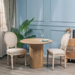 Nordlys Table a Manger 4 personnes Ronde Bois Marron Hot