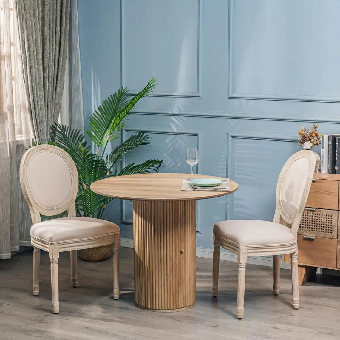 Nordlys Table a Manger 4 personnes Ronde Bois Marron Hot