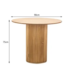 Nordlys Table a Manger 4 personnes Ronde Bois Marron Hot