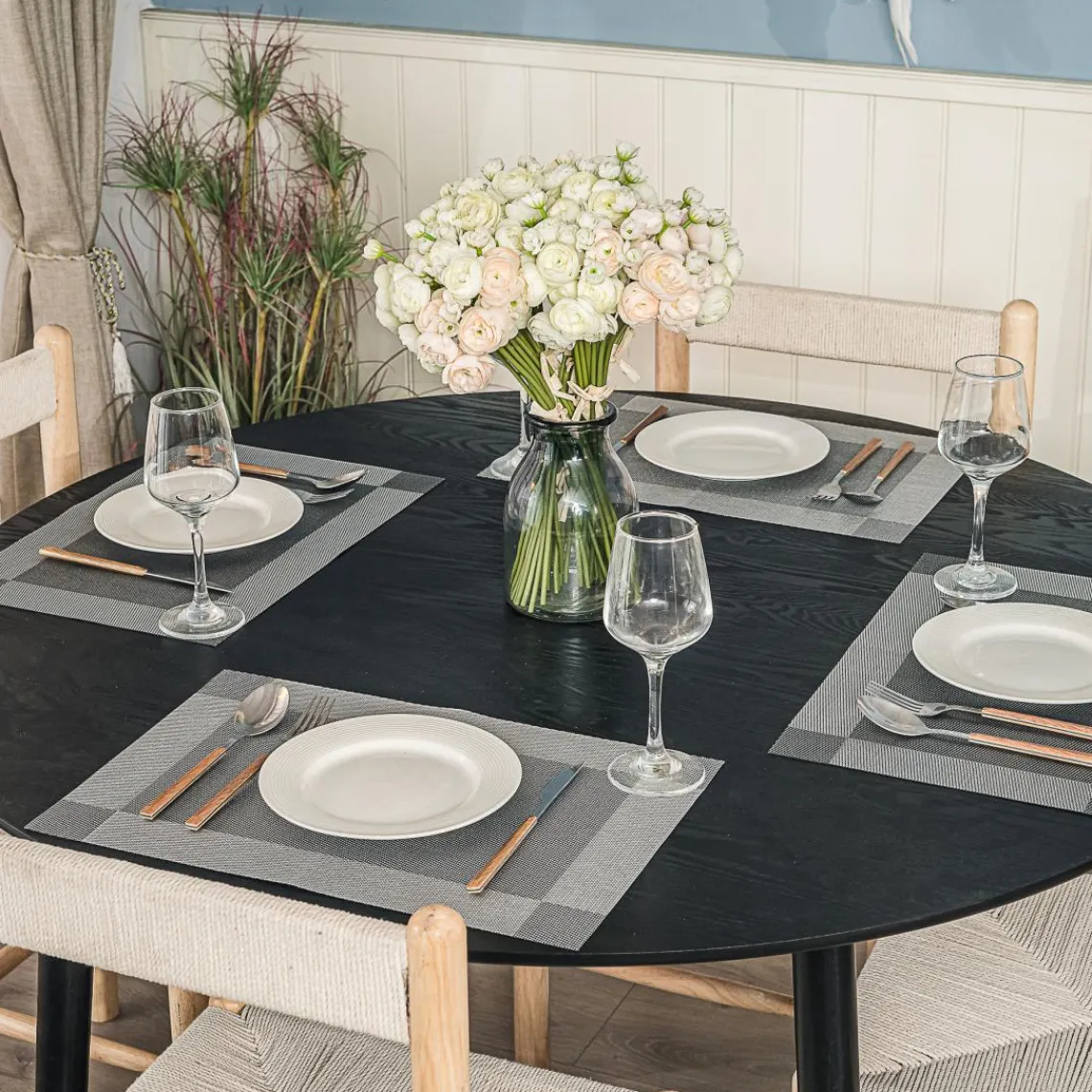 3S. x Home Table a Manger Design Ronde Scandinave Bois New