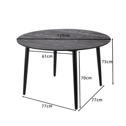 3S. x Home Table a Manger Design Ronde Scandinave Bois New