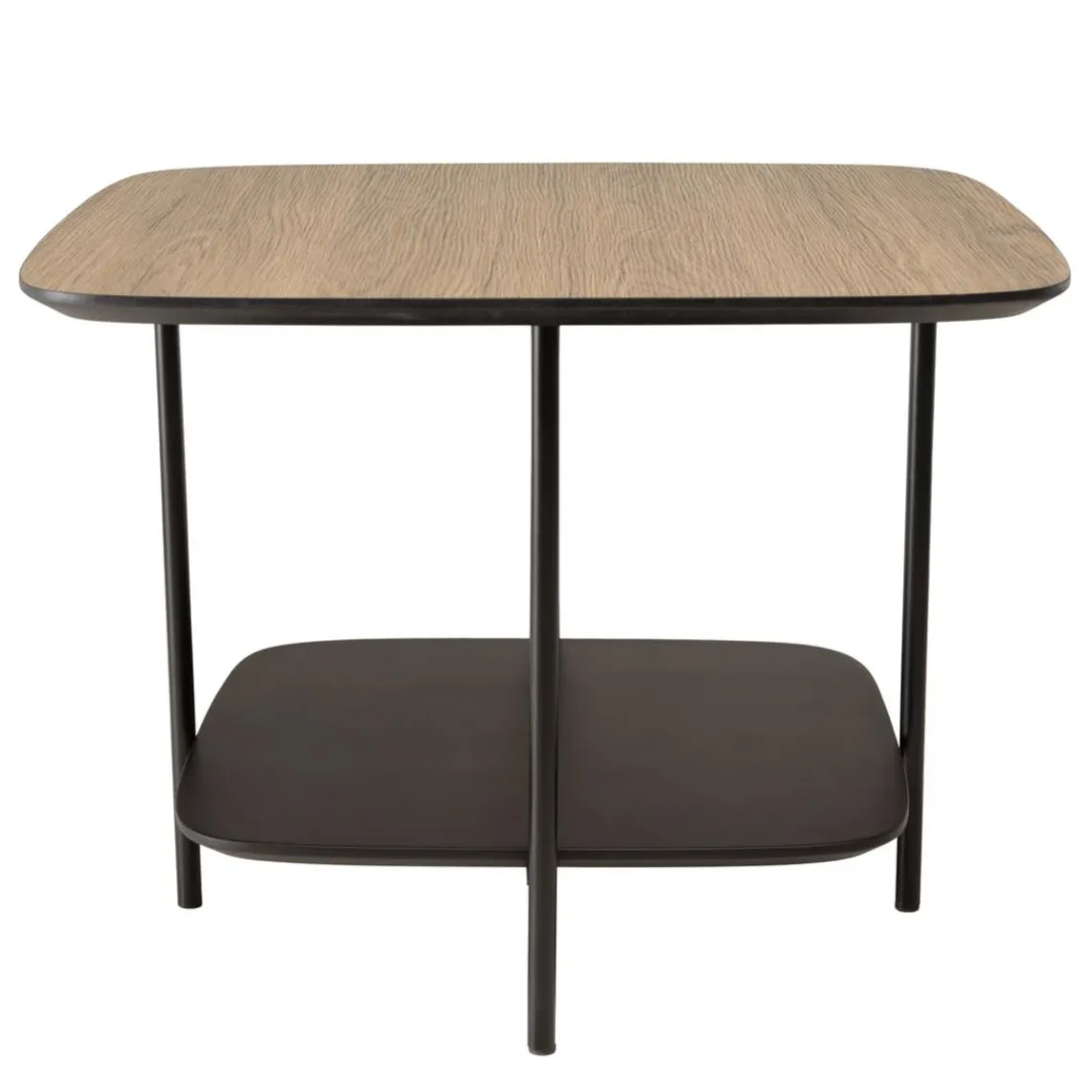 Macabane Table basse 2 plateaux bi-matière mocha noir pieds métal Online