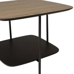 Macabane Table basse 2 plateaux bi-matière mocha noir pieds métal Online