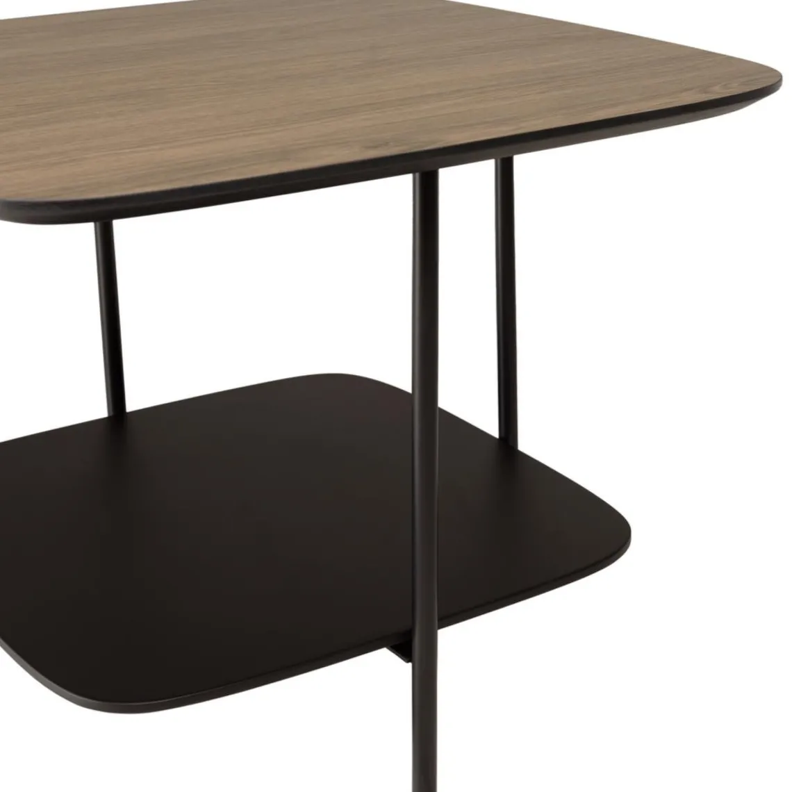 Macabane Table basse 2 plateaux bi-matière mocha noir pieds métal Online