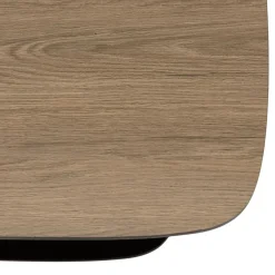 Macabane Table basse 2 plateaux bi-matière mocha noir pieds métal JULIA Best