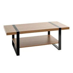 3S. x Home Table basse acier laqué noir et plateaux décor chêne Hot
