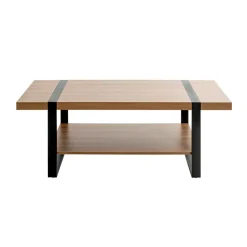 3S. x Home Table basse acier laqué noir et plateaux décor chêne Hot